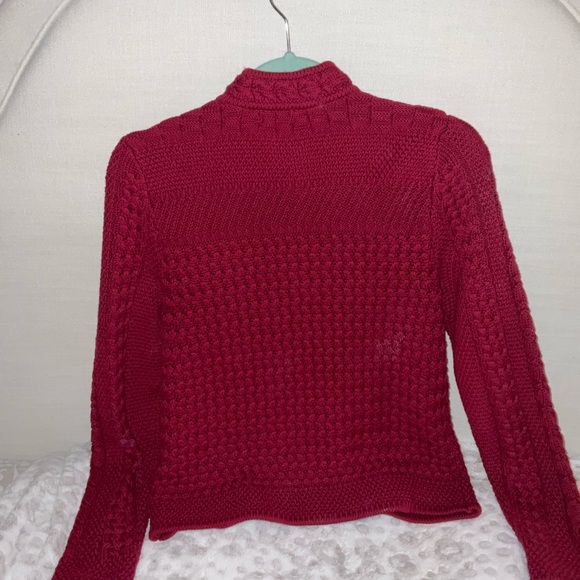 L.L. BEAN PXS burgundy sweater button up cardigan - Picture 6 of 12